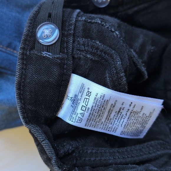 old navy 2-pack adjustable waist skinny denim jeans bundle 2T toddler girls - Picture 3 of 13